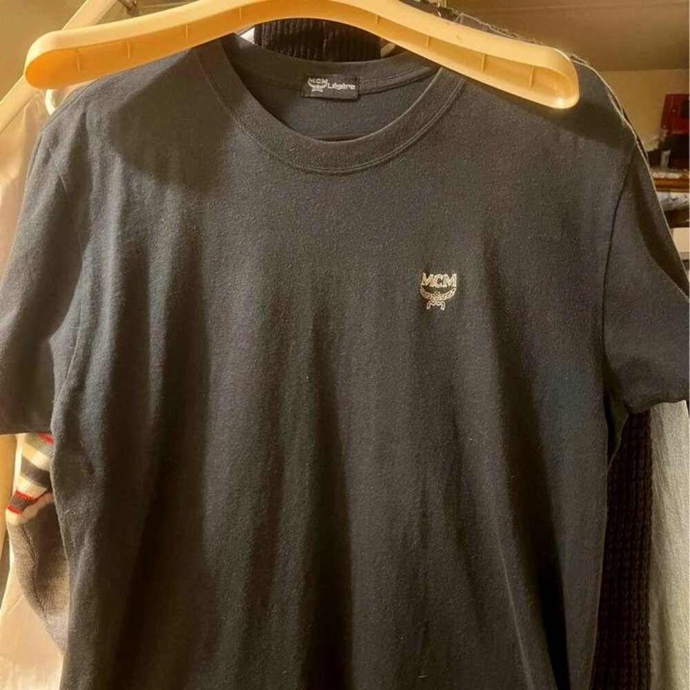 MCM Légère Gray Mens Embroidered T-Shirt Medium Monogram YSL Hermes Balenciaga
